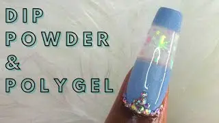 Winter Color Block Nail Using Dip Powders & Polygel