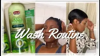 Relaxed Wash Routine | Simple mold  style on tapered undercut hair +African Pride Olive Miracle