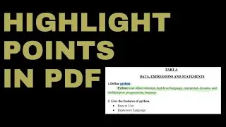How to highlight important points in pdf