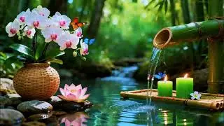 Relaxing Sleep Music with Bamboo Water Sound🌿Insomnia Relief,Calm Anxiety,Stress Relief & Meditation