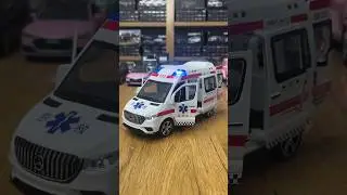 Diecast Metal Ambulance Toy Car - Durable Push & Go Vehicle for Imaginative Play