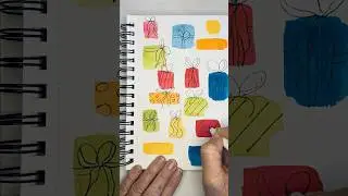Festive Holiday Gift Boxes in Watercolor & Ink. Have fun!  #art #shorts #watercolor