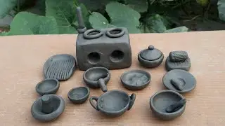 Diy clay kitchen set, 