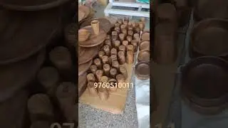 wooden plate bowl glass set -9760510011