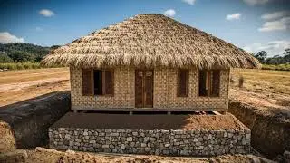 Building a Peaceful Bamboo Countryside Home | A Quiet Life Among Rice Fields #architecture #bamboo