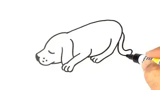How to Draw a Sleeping Dog Easy Drawing