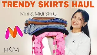 Trendy Skirts haul Under Budget *Mini/Midi skirts ✨️ Myntra Skirt Haul | Denim Skirt haul