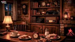 Classic 1940s Jazz Lounge 🔥 | Fireplace Ambience & Timeless Swing