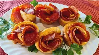 DIY Pizza Roses / Pepperoni Pizza Roses