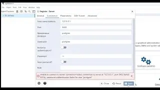 How to fix unable to connect to server connection failed pgadmin