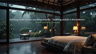 Gentle rain falls in the forest - the soothing piano music helps reduce stress and promotes sleep