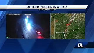 Calera police officer injured in a wreck