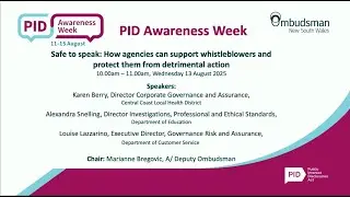 PID Awareness Week 2025: Safe to speak: how agencies can support whistleblowers