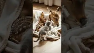 A Kind Kitten Comforts an Injured Deer Family Heartwarming Rescue Story #animals #wildlife #kindness