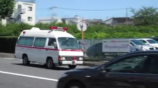 St.Marianna Univ. hospital ambulance emergency run with 2 pattern siren