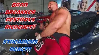 Streamers React! Bron Breakker destroys Ricochet!! #wwe #wweraw #ricochet