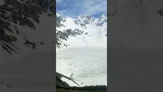 snowfall on foot track tourism katora lake jahaz banda kumar valley Dil kpk #pakistan #shortvideo