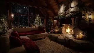 Soft Winter Ambience &mdash; The Calm Sound Of Falling Snow And A Glowing Fireplace