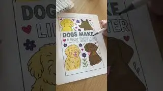 ASMR Dog Coloring Session | Cozy Quote Mindfulness Session | Color With Me Adult Coloring