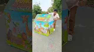Bachon Ka mini Jungle Tent House 🏕️ Unboxing & Setup Challenge Dekho😳