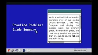 Java Practice Problem: Grade Summary with Arrays, Loops, and Methods