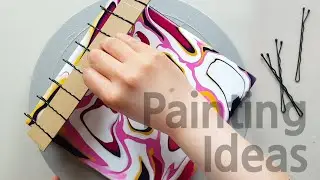 Spring abstract painting with hair pin | Painting Ideas 😍❤️