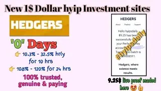 Hedgers.biz New 1$ dollar hyip investment site! Earn 50% hourly for 10 hrs. 0 days old #Hyipsdaily