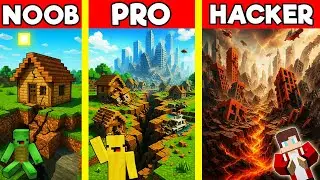 EARTHQUAKE House Build Battle In Minecraft - NOOB VS PRO CHALLENGE - Maizen Mizen Mazien Parody