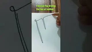 Pakistani Flag drawing 🇵🇰 | one line art | #art #drawing #shortsfeed #viral #shorts #subscribe