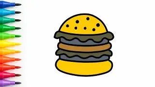 How to draw a Yummy Hamburger! 🍔 Easy & fun food art for kids