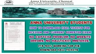 How to  Download Anna University Examination Hall Ticket || No Captcha Problem || AU Students