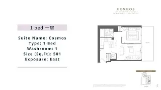 3 Gloucester St - The Gloucester on Yonge - 1 Bed/1 Bath/501 sqf - Cosmos