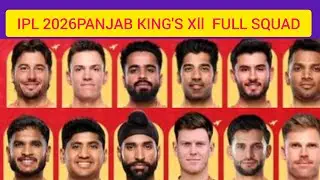 IPL 2026 Panjab King's 11 full Squad 