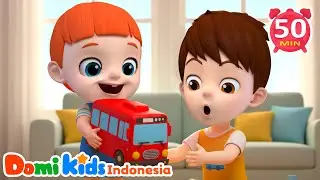 Sepuluh Bus Kecil 🚍 | Lagu Anak Berhitung | Domi Kids Kumpulan Lagu Pesta Anak-anak