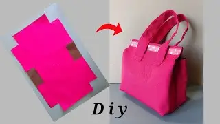 No Zipper Easy Bag Sewing Tutorial for beginners / Bag cutting and stitching