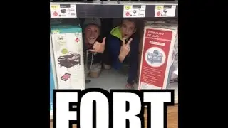 BEST BABY STROLLER FORT EVER! (EATING DUNKIN DONUTS INSIDE)
