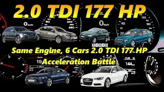 same Engine, 6 Cars – 2.0 TDI 177 HP Acceleration Battle #enjoy