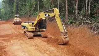 Extreme Road Construction | Excavator & Bulldozer Clearing the Path.