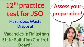 12th practice test for JSO Rajasthan State Pollution Control Board #environmentalscience #rspcb #job