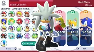 Mario & Sonic at Tokyo 2020 : Gameplay (4 Players) Silver VS Peach VS Tails VS Sonic