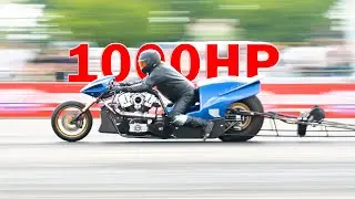 1000HP Top Fuel Motorcycle - CRAZY Sounds & Accelerations