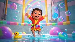 Splish, Splash, A Rainbow Bath | Fun Water Rhyme | Nursery Rhymes & Songs