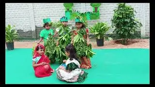 Role play on save trees.Green colour day celebrations.