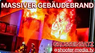 🔥🔥 MASSIVER GEBÄUDEBRAND mit HOHEN FLAMMEN 🔥🔥 | 🚒 Großeinsatz für die Feuerwehr