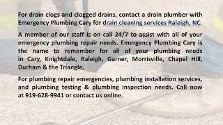 Drain Cleaning Raleigh NC by Emergency Plumbing Cary