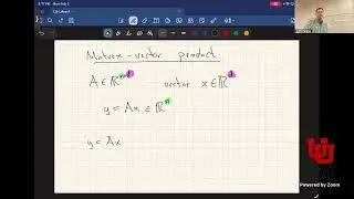 UofU Foundations of Data Analysis | Spring 2026 | L8: Lin Alg Review 1 : vectors, matrices, mult