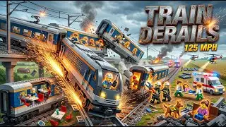 LEGO Train DERAILS! 🚂💥 125 MPH Crash - 387 Passengers! 😱
