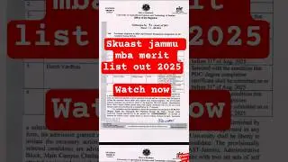 Skuast jammu mba merit list out 2025#governmentrecruitment #governmentjob#skuastjammu #skuastkashmir