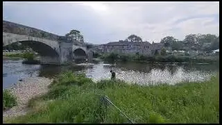 burnsall park. and river.
