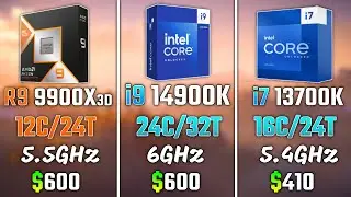 RYZEN 9 9900X3D vs INTEL i9-14900K vs INTEL i7-13700K | Test in 6 Games